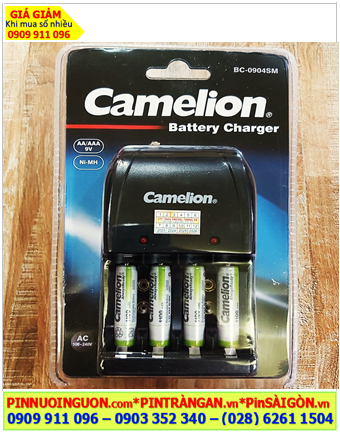 Camelion BC-0904SM _Bộ sạc AAA kèm 4 pin sạc Camelion AlwaysReady NH-AAA1100ARBP2